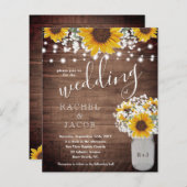 Rustikale Sonnenblumen Mason Jar Lights Budget Hoc (Vorne/Hinten)