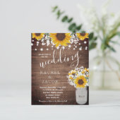 Rustikale Sonnenblumen Mason Jar Lights Budget Hoc (Stehend Vorderseite)