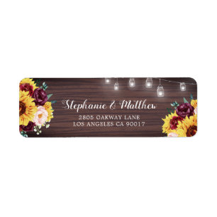 Rustikale Sonnenblumen Mason Jar Lights Hochzeit