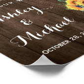 Rustikale Sonnenblumen Mason Jar Lights Hochzeitsz Poster (Ecke)