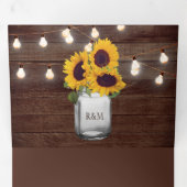 Rustikale Sonnenblumen Mason Jar String Lights Hoc Dreifach Gefaltete Einladung (Innen Erste Seite)