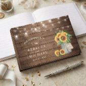 Rustikale Sonnenblumen Mason Jar String Lights Hoc Gästebuch