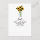 Rustikale Sonnenblumen Mason Jar Wedding Begleitkarte (Vorderseite)