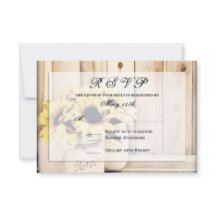 Rustikale Sonnenblumen Mason Jar Wedding RSVP Card