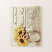 Rustikale Sonnenblumen Mason Jar Wedle Invite Puzz Puzzle (Vertikal)