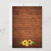 Rustikale Sonnenblumen mit Blumenzwiebelleuchten Einladung (Rückseite)