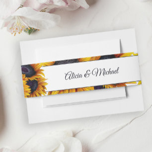 Rustikale Sonnenblumen Moderne Hochzeit Einladungsbanderole