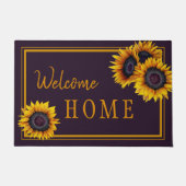 Rustikale Sonnenblumen, moderne Schrift Fußmatte (Vorderseite)
