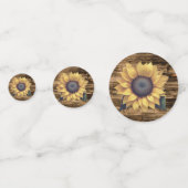 Rustikale Sonnenblumen-Monogramm-Hochzeit Konfetti (Rückseiten)