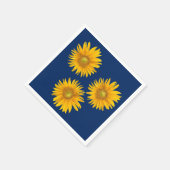 Rustikale Sonnenblumen Navy Blue Serviette (Ecke)
