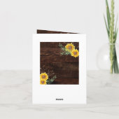 Rustikale Sonnenblumen Olivenbäume Blätter Hochzei (Rückseite)