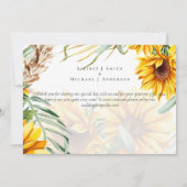 Rustikale Sonnenblumen Pampas Grass Wedding (Rückseite)