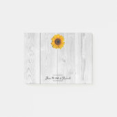 Rustikale Sonnenblumen Personalisierte Hinweise Post-it Klebezettel (Vorderseite)