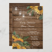 Rustikale Sonnenblumen Polterabend Einladung (Vorne/Hinten)