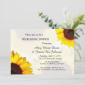 Rustikale Sonnenblumen Probe Abendessen Einladung (Stehend Vorderseite)