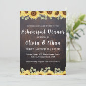 Rustikale Sonnenblumen Probe Einladungen (Stehend Vorderseite)