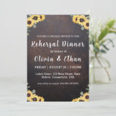 Rustikale Sonnenblumen Probe Einladungen (Stehend Vorderseite)