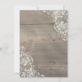 Rustikale Sonnenblumen Probe Holzlace Abendessen Einladung (Rückseite)