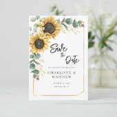 Rustikale Sonnenblumen QR Code Hochzeit Speichern (Stehend Vorderseite)