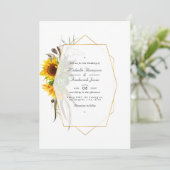 Rustikale Sonnenblumen QR Code UAWG Bohemisch Hoch Einladung (Stehend Vorderseite)