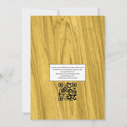 Rustikale Sonnenblumen QR Code UAWG Bohemisch Hoch Einladung (Rückseite)