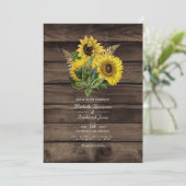 Rustikale Sonnenblumen QR Code UAWG Country Weddin Einladung (Stehend Vorderseite)