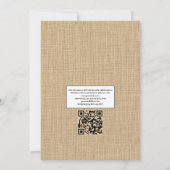 Rustikale Sonnenblumen QR Code UAWG Country Weddin Einladung (Rückseite)