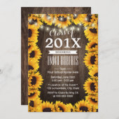 Rustikale Sonnenblumen-Rahmen-Blumenstuhlparty Einladung (Vorne/Hinten)