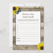 Rustikale Sonnenblumen raten, dass Babynahrung Bab Einladung (Vorderseite)