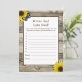 Rustikale Sonnenblumen raten, dass Babynahrung Bab Einladung (Stehend Vorderseite)