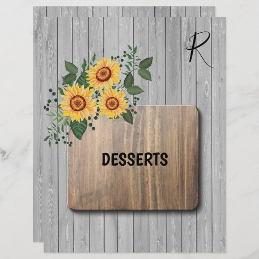 Rustikale Sonnenblumen Rezeptorteiler (Vorne/Hinten)