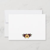 Rustikale Sonnenblumen-Rose, die nach Wahl essen RSVP Karte (Rückseite)