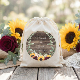 Rustikale Sonnenblumen Rose Holz Gastgeschenk Hoch Runder Aufkleber