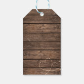 Rustikale Sonnenblumen-Rose Holz Hintergrund Hochz Geschenkanhänger (Rückseite)