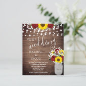 Rustikale Sonnenblumen Rose Jar Lights Budget Hoch (Stehend Vorderseite)