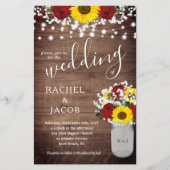 Rustikale Sonnenblumen Rose Jar Lights Budget Hoch (Vorderseite)