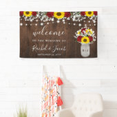 Rustikale Sonnenblumen Rose Jar String Lights Hoch Banner (Insitu)