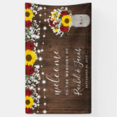 Rustikale Sonnenblumen Rose Jar String Lights Hoch Banner (Vertikal)