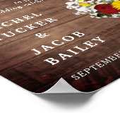 Rustikale Sonnenblumen Rose Mason Jar Begrüßung Ho Poster (Ecke)