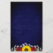 Rustikale Sonnenblumen Rose Mason Jar Blue Wedding (Rückseite)