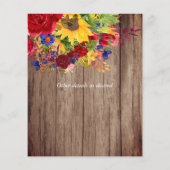 Rustikale Sonnenblumen Rote Rosen Brautpaare Dusch (Rückseite)