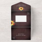 Rustikale Sonnenblumen Rote Rosen Hochzeit All In One Einladung (Außenbereich)