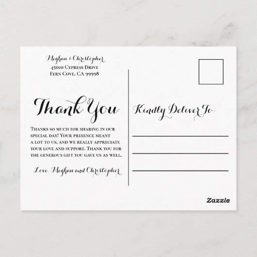 Rustikale Sonnenblumen Rote Rosen Hochzeit Danke F Postkarte (Rückseite)