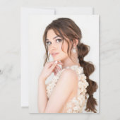 Rustikale Sonnenblumen Rote Rosen Quinceañera Foto Einladung (Rückseite)