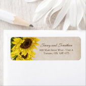 Rustikale Sonnenblumen-Rücksendeadressen-Aufkleber (Insitu)