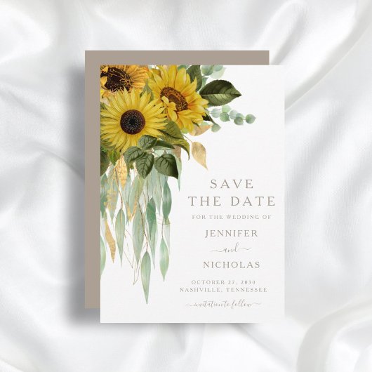 Rustikale Sonnenblumen Save The Date