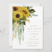 Rustikale Sonnenblumen Save The Date (Vorderseite)