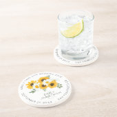 Rustikale Sonnenblumen Save the Date halten Getränkeuntersetzer (Seite)
