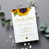 Rustikale Sonnenblumen Save the Date Hochzeit