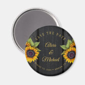 Rustikale Sonnenblumen schicke Scheune Holz Hochze Magnet (Vorderseite/Rückseite)